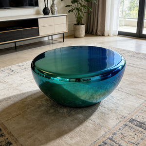 <span class=keywords><strong>Tavolino</strong></span> da Caffè Decorativo Nordico Blu Verde con Finitura Cromata, Sgabello Artistico Minimalista per Casa, Appartamento, Salotto, Piedistallo, <span class=keywords><strong>Tavolino</strong></span> d'Appoggio - Product Image 6