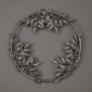 Corona Decorativa Redonda de Metal Rústico Hecha a Mano, Coronas de Flores sin Iluminación, Paquete Individual, Artesanía de Alta Calidad - Product Image 4