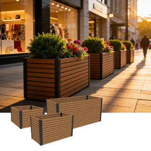 Bac à plantes surélevé moderne en WPC pour l'extérieur, durable, écologique, en bois, pour légumes, vente en gros - Product Image 3