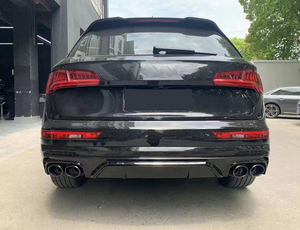 Diffuseur de pare-chocs arrière noir brillant avec embouts d'échappement quadruples pour Audi Q5 SQ5 B9 FY 2018-2021 - Product Image 6
