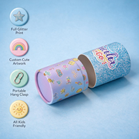 Tube en papier personnalisé avec motif de dessin animé mignon, emballage portable avec crochet, pour papeterie pour enfants, bonbons, cadeaux, boîte en papier