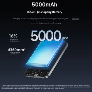 Batería Externa Mijia Jinshajiang de Aleación de Aluminio, Diseño Magnético Liso, Ultrafina, 5000mAh, 15W, Compatible con Múltiples Marcas, Nueva 3C - Product Image 3