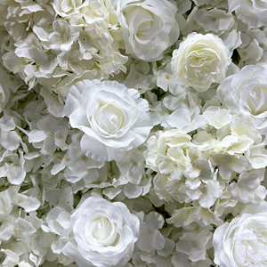 8 * 8ft Roll up çiçek duvar yapay beyaz ortanca gül çiçek duvar düğün arka plan dekorasyon için - Product Image 5