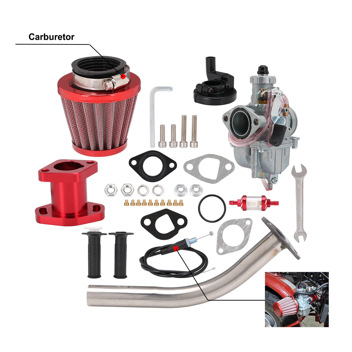 Универсальный Гоночный карбюратор JFG VM22 для мотоцикла, КАРБЮРАТОР 100CC 150CC 200CC 250CC