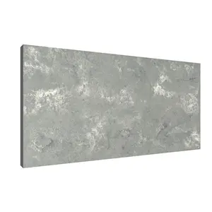 Leather Like Finish Carrera Marble Look Concrete Quarts Stone Slab for Kitchen Countertop, Vanity Top, Table Top