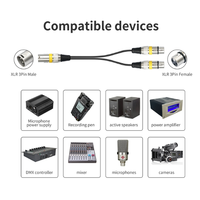 Coque en alliage de zinc 4mm de diamètre extérieur 2 en 1 3Pin XLR mâle à femelle Câble audio pour microphone