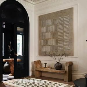 Arte Mural 3D Texturizado Estilo Wabi-Sabi, Pintura al Óleo Abstracta Pintada a Mano, Arte Mural Enmarcado para Regalo de Boda Minimalista, Decoración del Hogar - Product Image 4