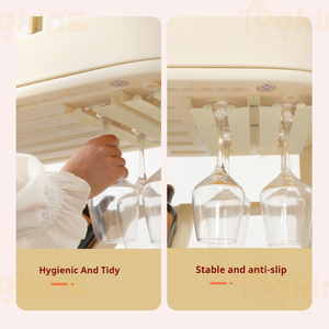 Chariot de rangement à vin mobile, armoire à bar à roulettes multi-niveaux avec porte-bouteilles et porte-verres pour la maison, la cuisine, la salle à manger - Product Image 5