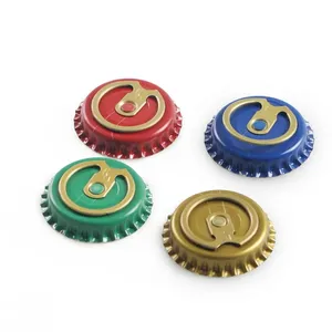 Free Sample Customized 26 Mm Tinplate Beer Bottle Caps 26mm Pull Ring Lid Wholesales