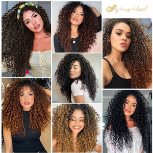 Perruque longue de 30 pouces, bouclée crépue, avec dentelle frontale 13x4, densité 210%, 100% <span class=keywords><strong>cheveux</strong></span> humains Remy, <span class=keywords><strong>cheveux</strong></span> indiens, perruque bouclée avec dentelle 13*4 - Product Image 6