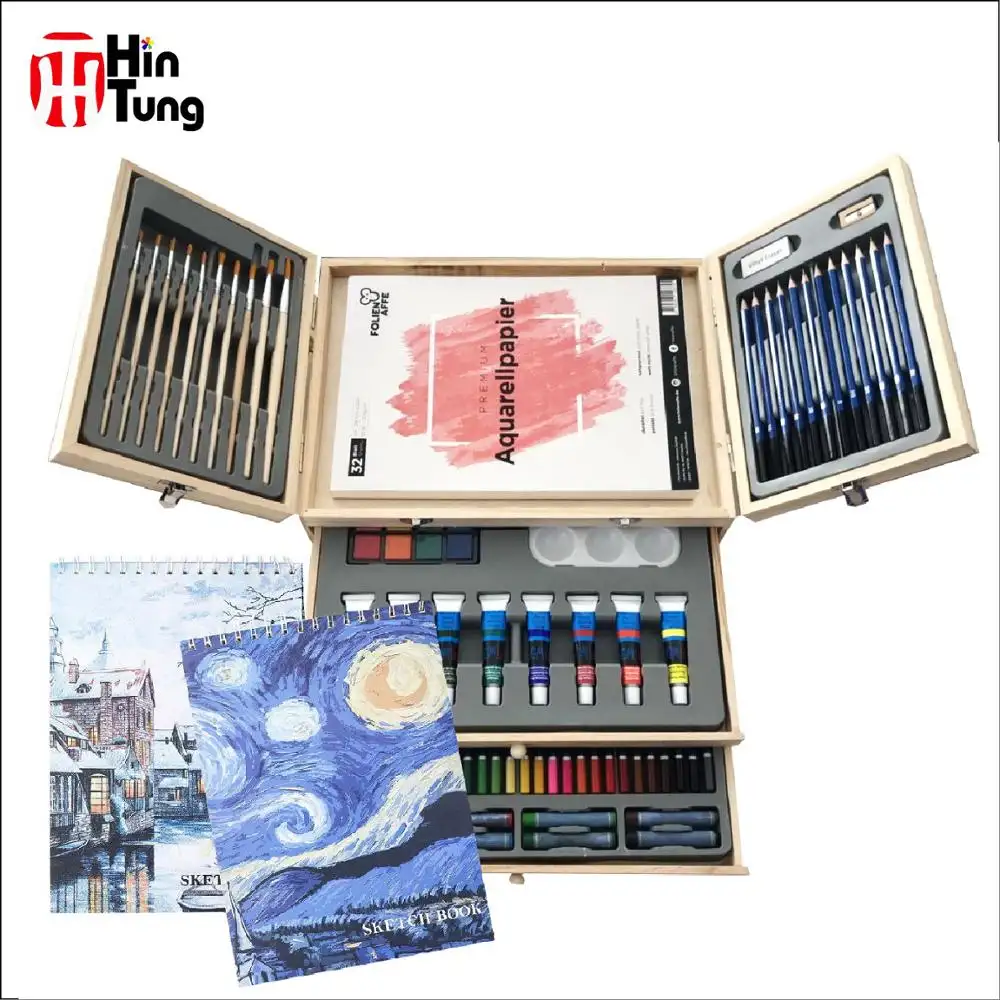 85 Cái Deluxe Hộp Gỗ Vẽ Nghệ Thuật Set