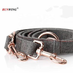 लक्जरी ट्वीड प्लेड कुत्ते कॉलर पट्टा दो हुक के साथ सेट बहु-समारोह कुत्ते पट्टा - Product Image 6