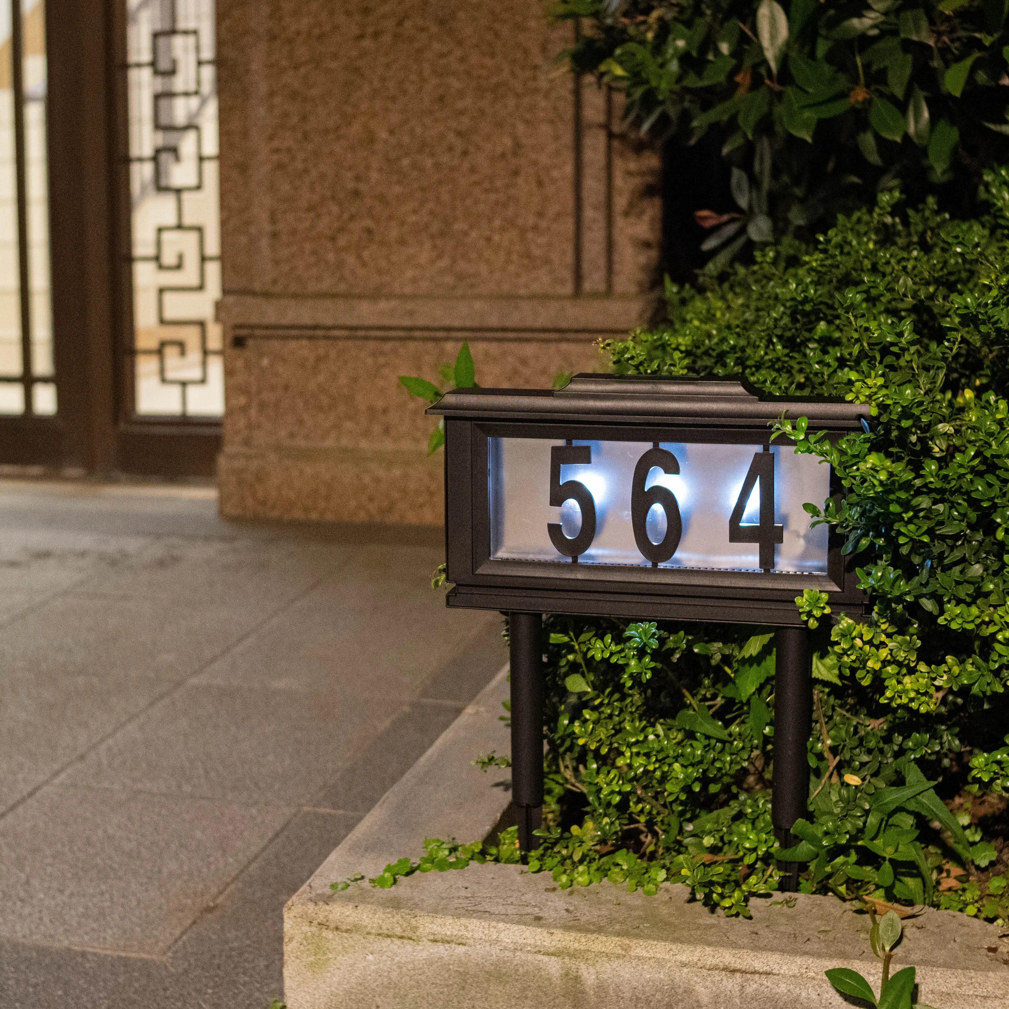 Solar Powered Led Address Signs Address Plaques Signs Lighted House Numbers Stake Light For Home Yard Street
