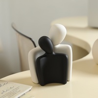 Ornements en céramique créatifs abstraits en forme de couple, décoration moderne et simple pour la maison, la chambre à coucher, le salon