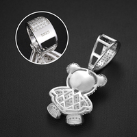 Günstigster Preis Besteht Diamantprüfer Moissanit Kleiner Bär Anhänger 925 Sterling Silber Iced Out Hip Hop Cartoon Anhänger
