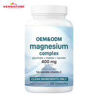 Capsules de complexe de magnésium OEM 400 mg de magnésium élémentaire, 60 unités, complément alimentaire