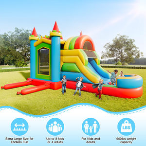 Offre Spéciale : Combo Château Gonflable Aquatique Humide/Sec avec Toboggan et Piscine à Jets d'Eau – Idéal pour Fêtes d'Anniversaire et Événements Extérieurs (Location d'Équipement) - Product Image 3