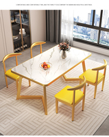 Ensemble Table à Manger Texture Simple Moderne Luxe Léger pour Mobilier de Maison