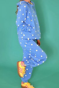 <span class=keywords><strong>Set</strong></span> Sportivo da <span class=keywords><strong>Donna</strong></span> Personalizzato con Logo, Blu e Crema a Pois, Felpa con Cappuccio e Pantaloni Casual, <span class=keywords><strong>Set</strong></span> 2 Pezzi, Produzione su Misura - Product Image 3