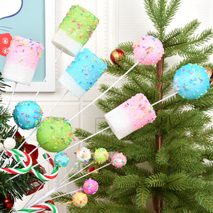 Marshmallow e lecca-lecca colorati spruzzati-decorazioni Festive per l'albero di Natale con schiuma/<span class=keywords><strong>Glitter</strong></span> ideali per il potenziamento delle vibrazioni stagionali - Product Image 5