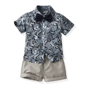 26 Models Summer Baby Toddlers Fancy Short Sleeved Shirts Boys Beach Polo Shirts And Solid Color Short Pants Suits