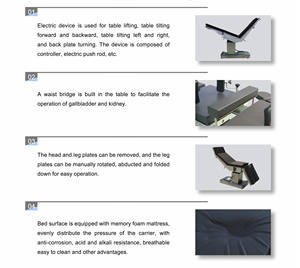 Mesa de Operaciones Eléctrica Compatible con Rayos X con Certificación CE LK (LK/DS-VI (4)) Materiales Compuestos Radiotransparentes para Neurocirugía - Product Image 6