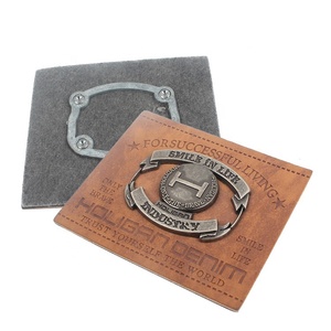 Thiết kế mới tùy chỉnh Debossed Tên PU giả da jeans quần áo vá nhãn với tùy chỉnh 3D kim loại Logo - Product Image 5