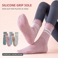Fabricant de chaussettes de Pilates antidérapantes, vente en gros, semelle en silicone antidérapante, logo personnalisé, design gratuit, échantillons gratuits