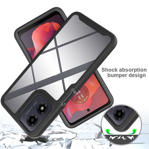 Étuis de téléphone de protection arrière transparents pour MOTO G04 G24 G04S étui de pare-chocs avec cadre avant Anti-chute antichoc couvertures mobiles - Product Image 4