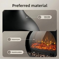 Cheminée électrique à LED avec flamme 3D réaliste intégrée, télécommande, thermostat intelligent réglable, économie d'énergie