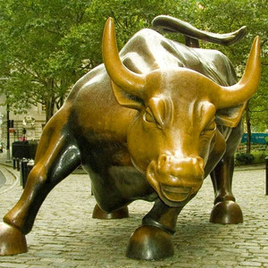 Una escultura de estatua de toro de bronce de tamaño natural para decoración de jardín al aire libre en <span class=keywords><strong>Chicago</strong></span> - Product Image 2