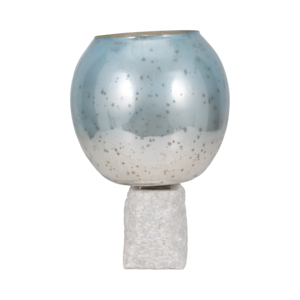 Portacandele in vetro con base in marmo, candelabro decorativo per centrotavola da caffè, decorazione per camera da letto - Product Image 3