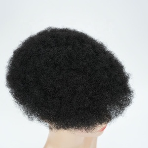 Perruque toupet permanente en cheveux humains vierges à 100%, noir naturel, lisse, 6 pouces, avec base en soie, 1 pièce, cheveux indiens - Product Image 4