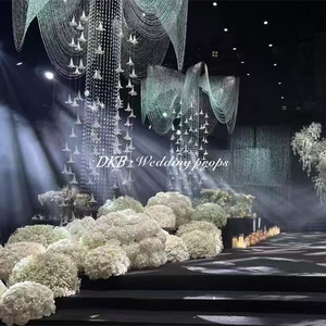 Luxury Hanging <b>Beaded</b> <b>Curtain</b> high quality event Background <b>curtain</b> beads for Wedding Ceiling Decoration - Product Image 6