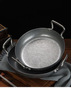 Sartén de doble oreja de acero inoxidable grueso del Ejército Coreano, olla seca, utensilios de cocina comerciales para mariscos, olla caliente de arroz español - Product Image 4