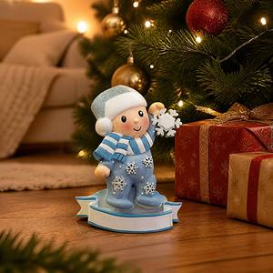 Figura <span class=keywords><strong>de</strong></span> Resina Navideña para Niños Pequeños, <span class=keywords><strong>con</strong></span> Gorro <span class=keywords><strong>con</strong></span> Orejeras, Bufanda y Copo <span class=keywords><strong>de</strong></span> <span class=keywords><strong>Nieve</strong></span>, Decoración Invernal <span class=keywords><strong>de</strong></span> Alta Calidad y Duradera, 6 Piezas - Product Image 3