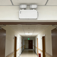 Projecteur d'urgence LED double tête carré mural IP65 de haute qualité, lumière du jour 6000K, 520 lumens, batterie Li-FePO4