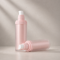 Ensemble d'emballages cosmétiques de haute qualité en plastique rose, vert et blanc à double couche, flacon de lotion, sérum et crème en plastique givré AS