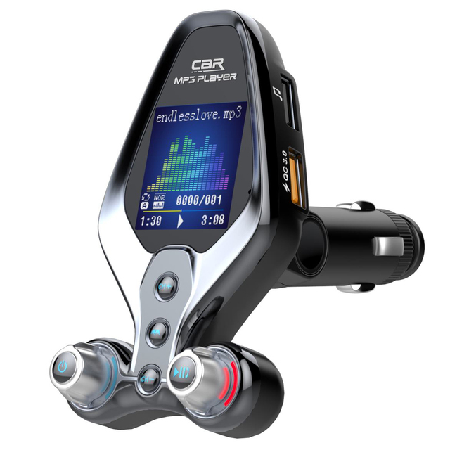 FM Modulator Transmitter BT 5.0 FM Radio QC3.0 USB Car Charger Handsfree Car Kit Wireless Aux Audio FM Transmitter