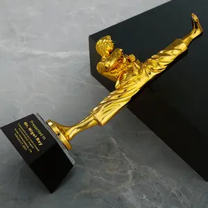 Gold Resin Taekwondo Sports Event Crystal Trophy Award MH-NJ0283