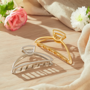 D Type <b>Hair</b> Clip 7.5Cm Fashion Metal <b>Grip</b> For Women - Product Image 5