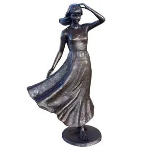 Life Size Bronze Young Lady Statue Metal Woman Figure Sculpture