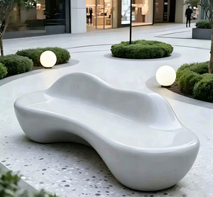 Meubles d'extérieur contemporains, jardinière artistique en fibre de verre pour promenade en bord de lac - Product Image 6