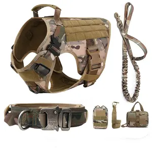 Durable Tactical Harness For Large Dogs No Pull Dog Harness Breathable Adjustable Training Dog Vest Harnesses