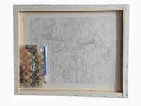 Peinture à l'huile numérique abstraite moderne à numéros, kit d'art sur toile DIY avec peintures dorées pour la décoration écologique de la maison