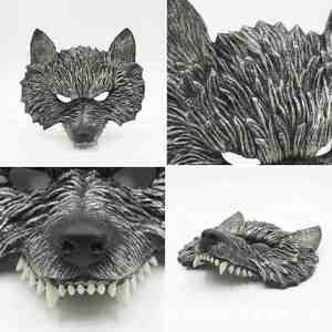 Masque de loup classique, approvisionnement direct, commerce extérieur transfrontalier, fête d'Halloween, carnaval, doux, confortable, PU 3D - Product Image 4
