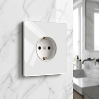 Prise murale universelle KESHIQI ultra-fine certifiée CE en verre trempé, 16A haute puissance, pour usage domestique et hôtelier