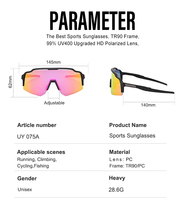 Vente en gros de nouvelles lunettes de soleil tendance pour vélo d'équitation lunettes de soleil unisexes avec protection UV pour le sport et la course à pied