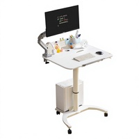 Bureau réglable en hauteur pour étudiants, bureau à domicile pour petits appartements, table d'étude mobile, poste de travail pliable pour ordinateur avec roulettes