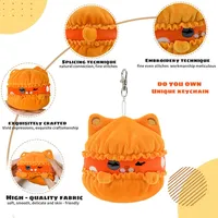 Porte-clés personnalisé professionnel ont un son dessin animé alimentaire forme pendentif jouets en peluche porte-clés pour les filles